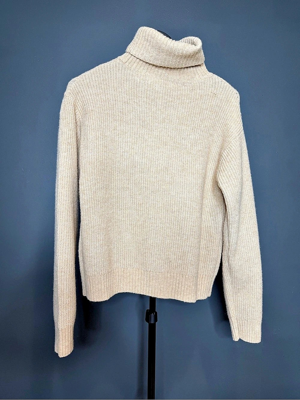 Hyfve Tan Ribbed Knit Turtleneck Sweater Like New Size Small